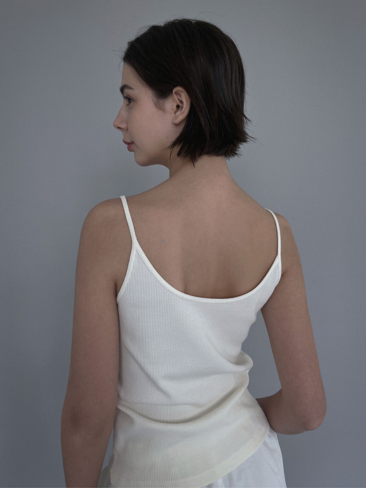 [SALT Label] BASIC WAFFLE SLEEVELESS_ IVORY