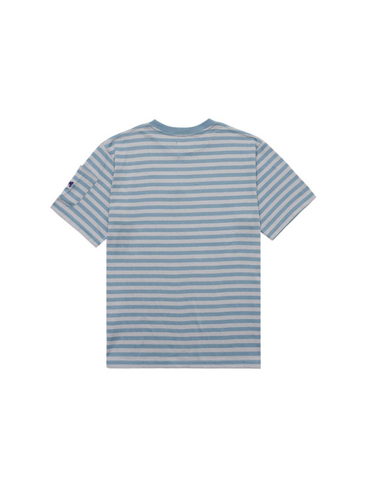 니들즈 스트라이프 크루넥 반팔 티셔츠 MR313-Blue Grey