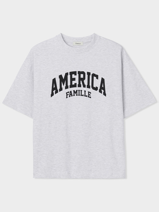  AMERICA LOGO OVER FIT T-SHIRT(GREY)