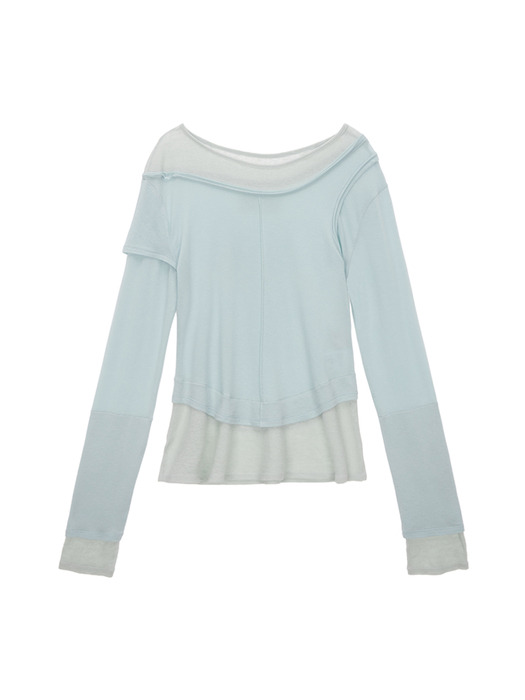 TWO TONE LAYERED TOP IN MINT