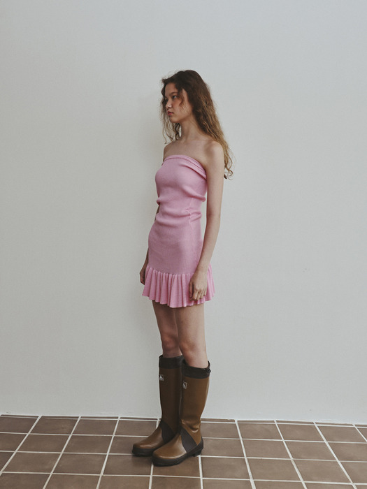 Summer frill top dress / Pink