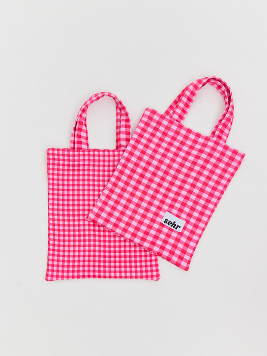 2 Side Checked Mini Bag (Pink)