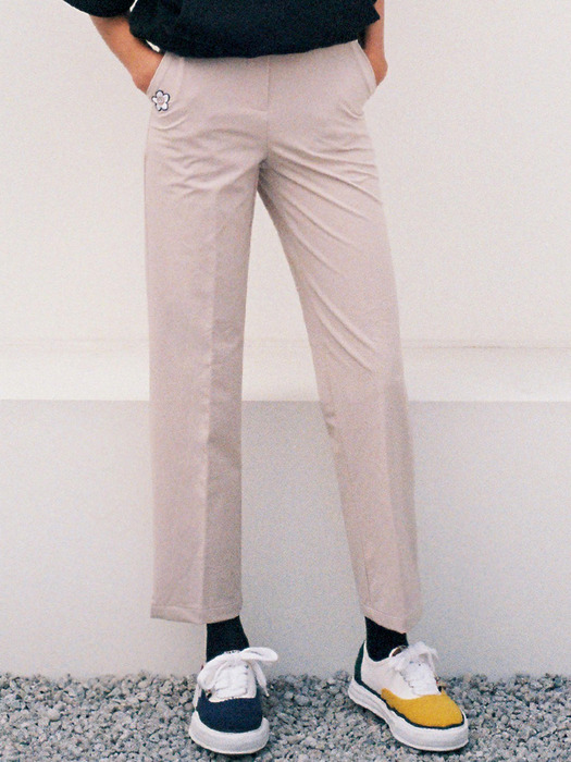 straight fit pants beige