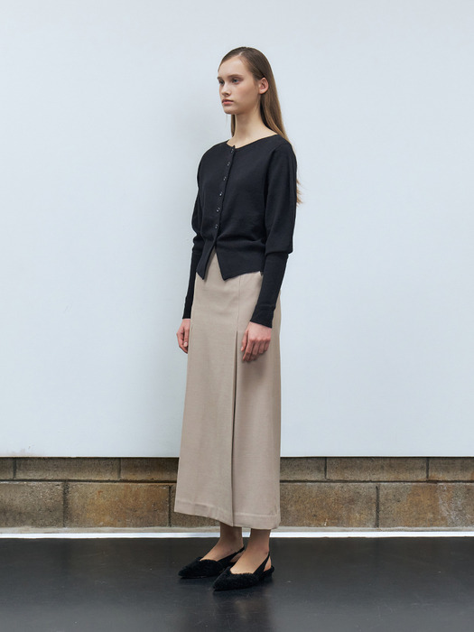 RTF PLEATED SLIT SKIRT_2COLORS