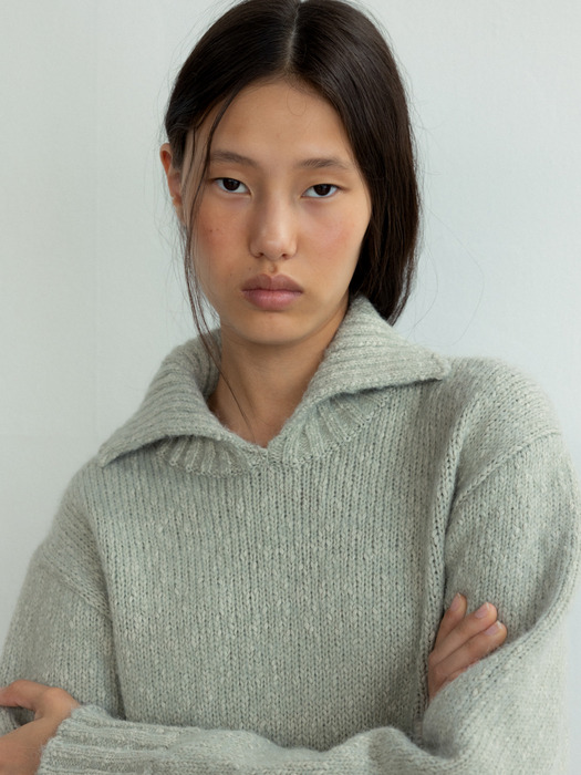 [모노하]Mohair blended collar knit (2colors) [W CONCEPT]