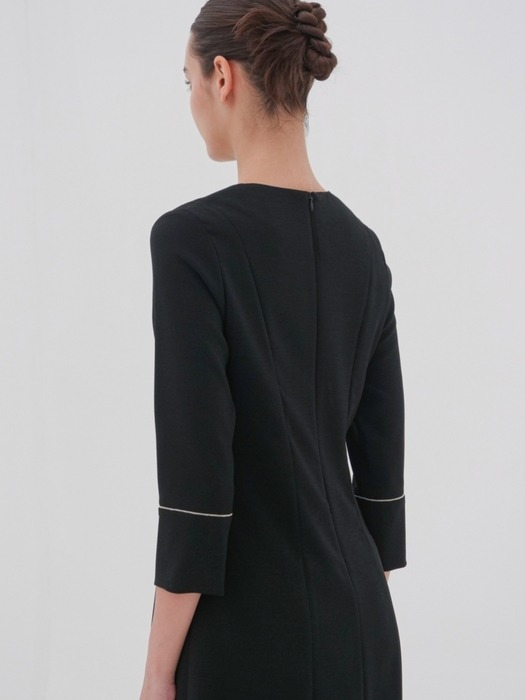 Chain Detail Slim Dress _Black