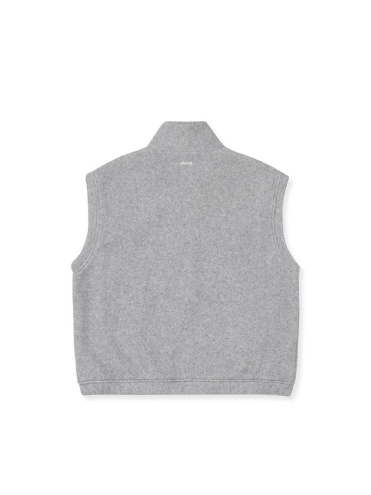 [23FW clove] Fleece Zip-up Vest (Melange Grey)