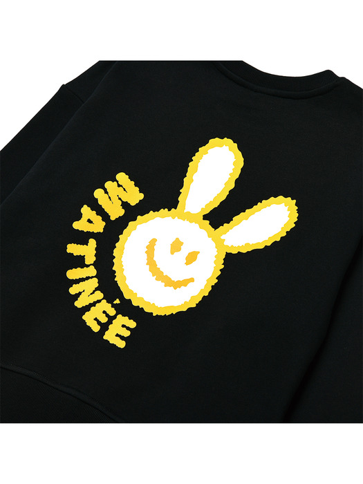 [기모옵션] Smiling Rabbit Sweat Shirts [BLACK]