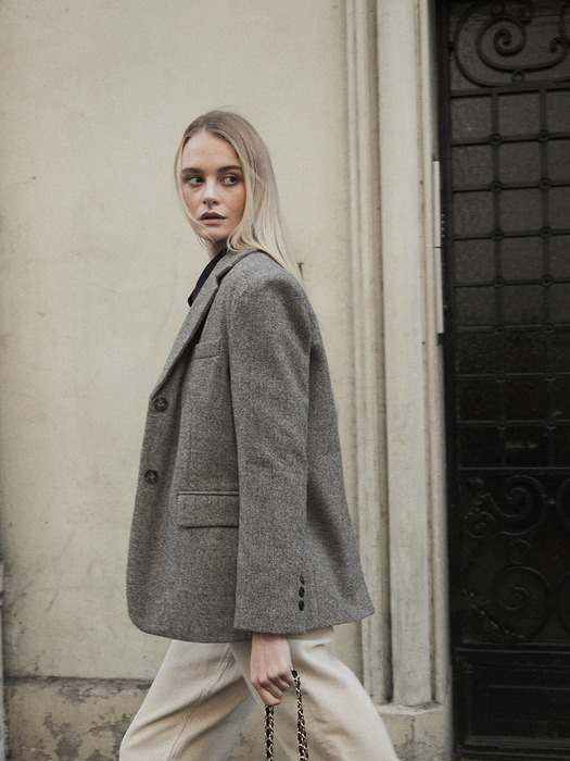 CLASSIC WOOL TAILORED JACKET_GREY