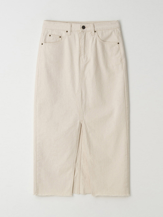Front Split Denim Skirt [2COLOR]