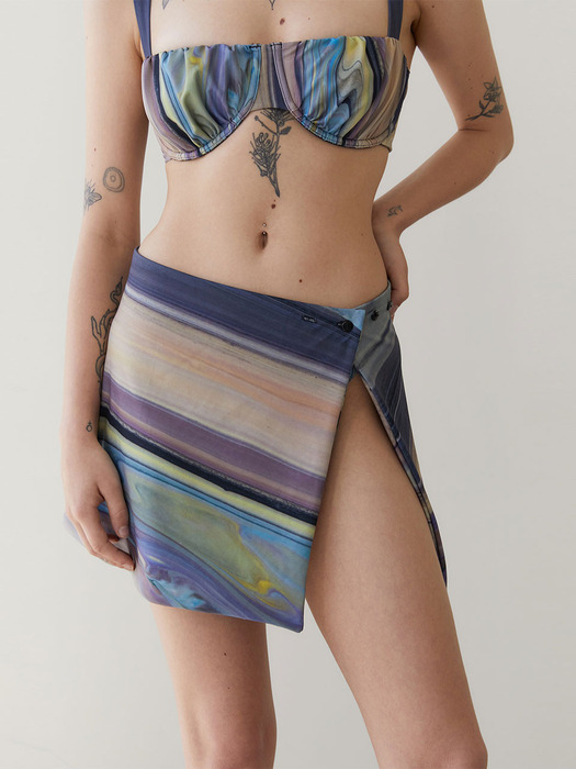 RVIS shirring bikini skirt multi