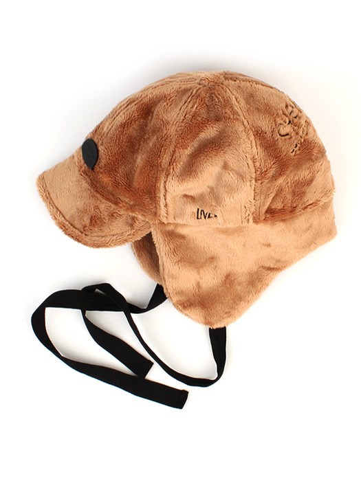 Bubble Muji Beige Fur Earflap Cap 귀달이모자