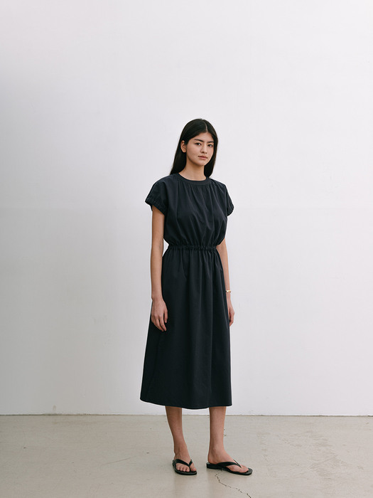 Dolma sleeve Long dress - Navy