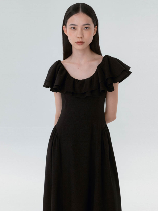 CO LILLY DOUBLE RUFFLE DRESS_BLACK