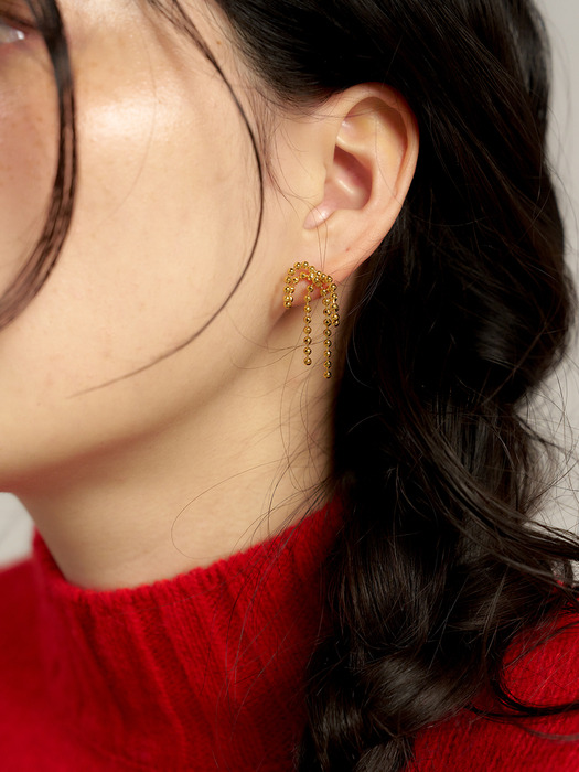 holi short ribbon earring (2color)