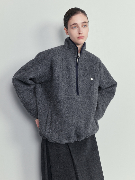 Cameron Half-zip pullover Fleece(Charcoal)
