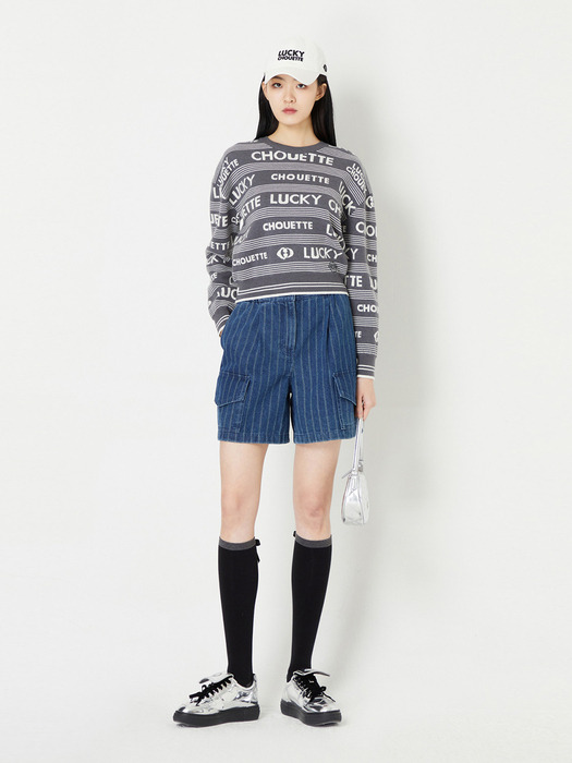 Lucky Lettering Knit Pullover_LFWAS24140GYM