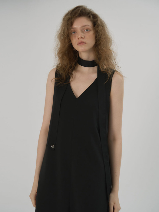 V-choker Dress_black