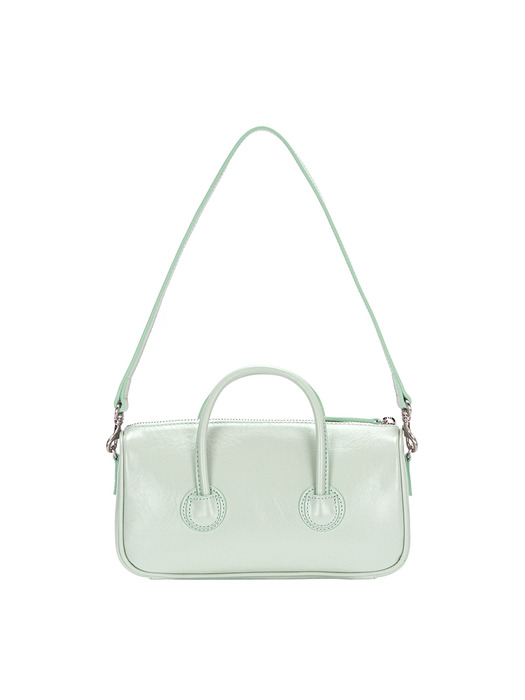 ZIPPER SMALL_mint glossy plain