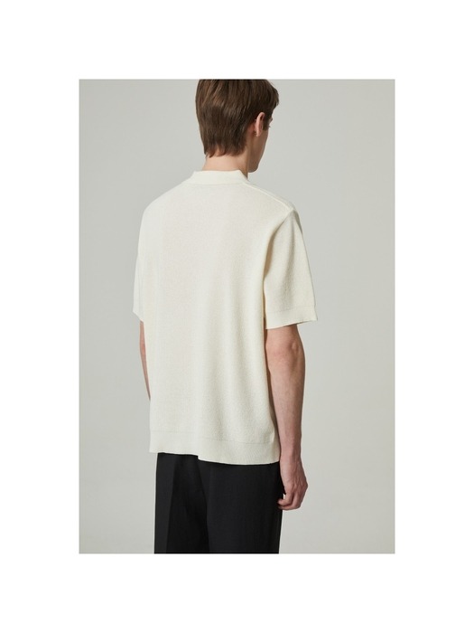 mesh collar sweater (short-sleeved)_CWWAM24405IVX