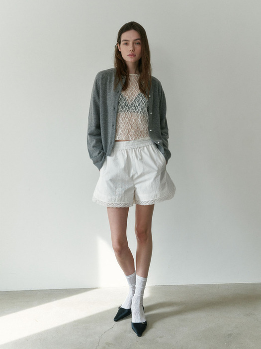 Lace Shorts White_S241PT01
