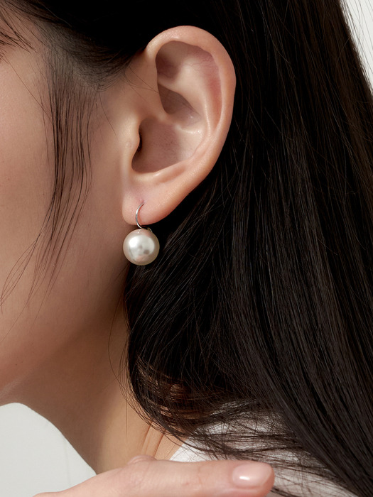 [silver925]  pearl hook earring (2size)