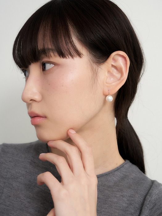 [silver925]  pearl hook earring (2size)
