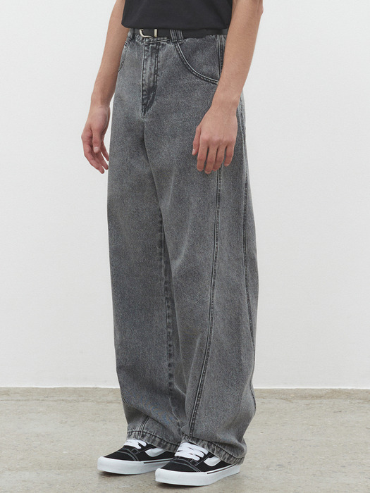 Curved Wide Jeans DCPT033STNGray