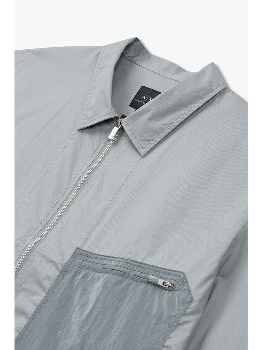AX 남성 루즈핏 투웨이 지퍼 셔츠-그레이(A414120019)