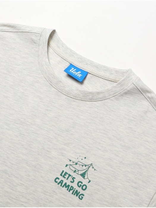 남녀공용 캠핑 드로잉 반소매 티셔츠[Oatmeal](UA5ST81_24)
