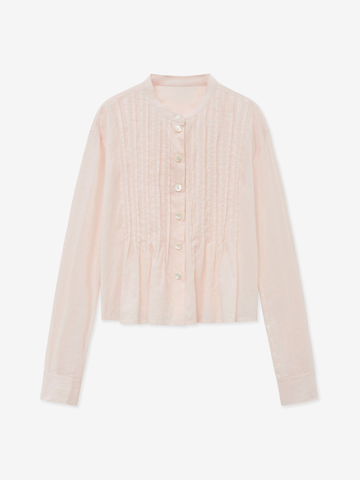 HENLY NECK PINTUCK BLOUSE_PINK
