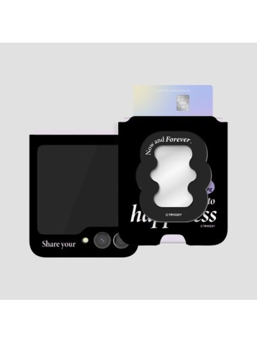 [T] 쉐어 웨이브 미러 갤럭시Z플립시리즈 카드 3D곡면하드케이스
