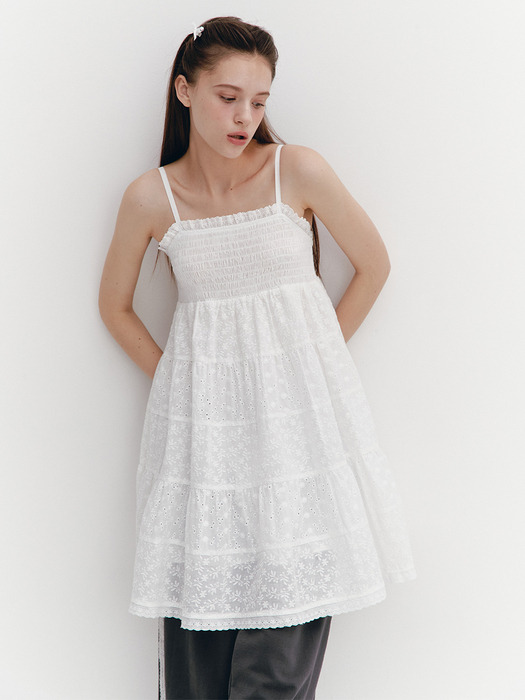 Midi Lace Dress White