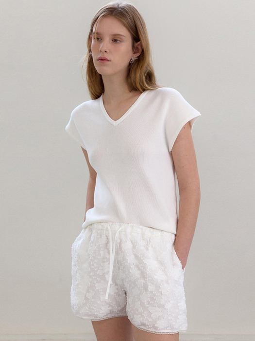 v-neck knit top_ivory