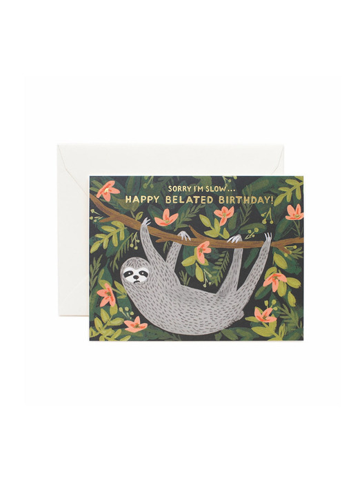 라이플페이퍼 Sloth Belated Birthday Card 생일 카드