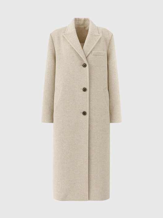 베인 울 세미 더블 롱 코트 / VEIN WOOL SEMI DOUBLE LONG COAT_3colors