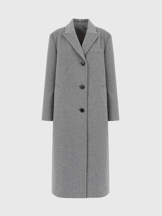 베인 울 세미 더블 롱 코트 / VEIN WOOL SEMI DOUBLE LONG COAT_3colors