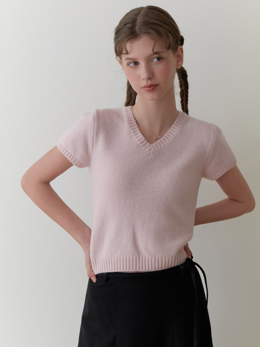 Fav half v knit (pink)