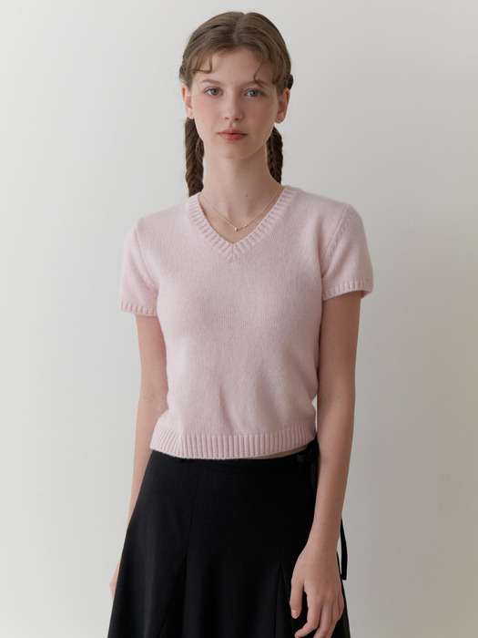 Fav half v knit (pink)