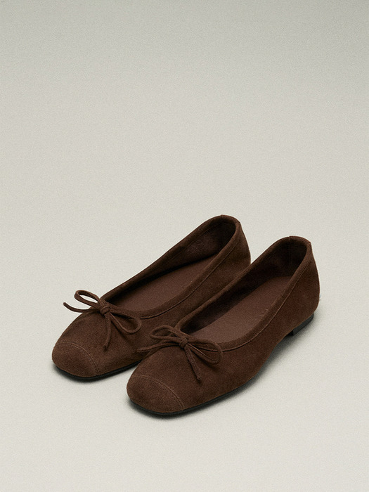 Ribbon Flat Suede Brown 리본 플랫 스웨이드 브라운