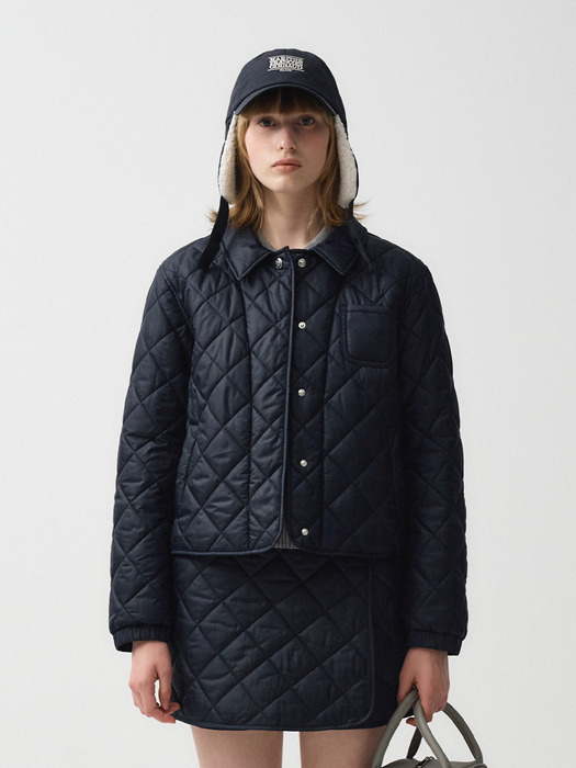 MOUVEMENT W QUILTING JACKET navy