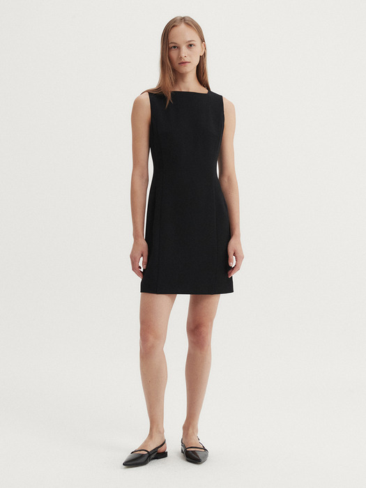 SLEEVELESS MINI DRESS (BLACK)