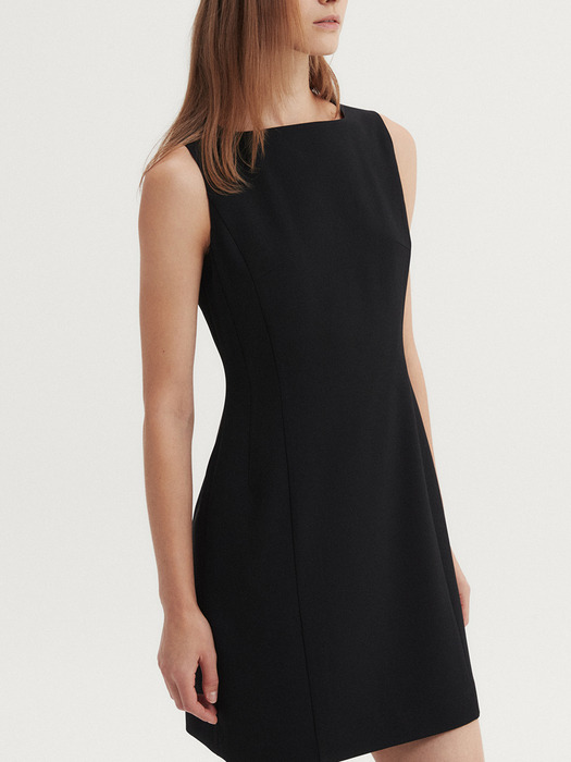 SLEEVELESS MINI DRESS (BLACK)