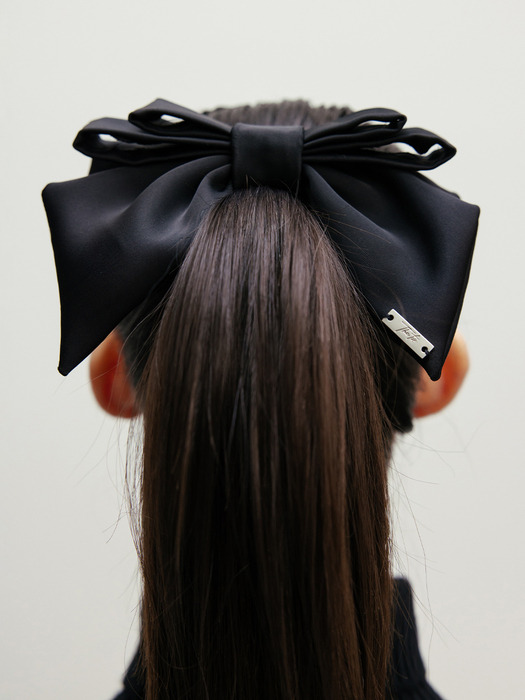 SATIN BIG DOUBLE RIBBON PIN_TT4W709BK