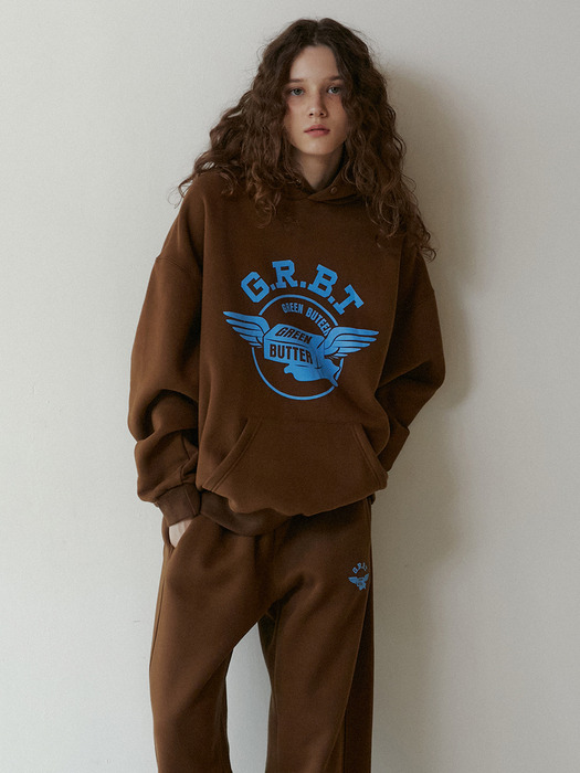 Butter Wing Fluff Hoodie (Brown)