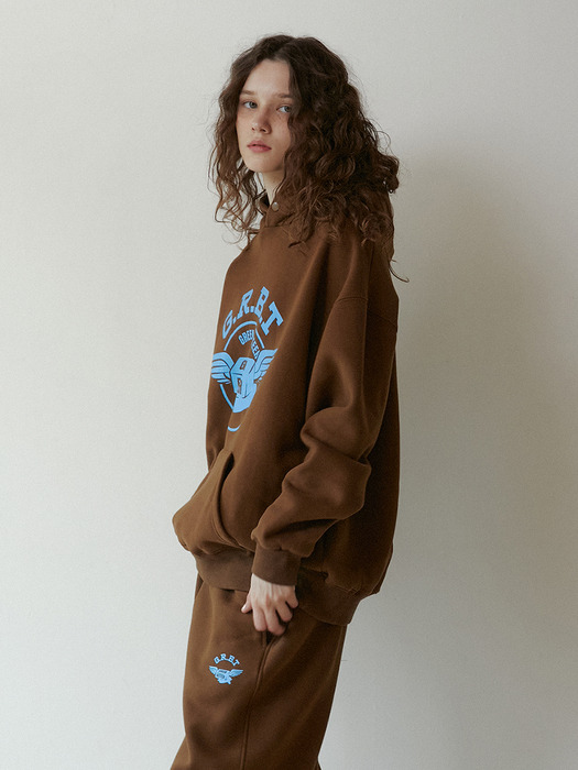 Butter Wing Fluff Hoodie (Brown)