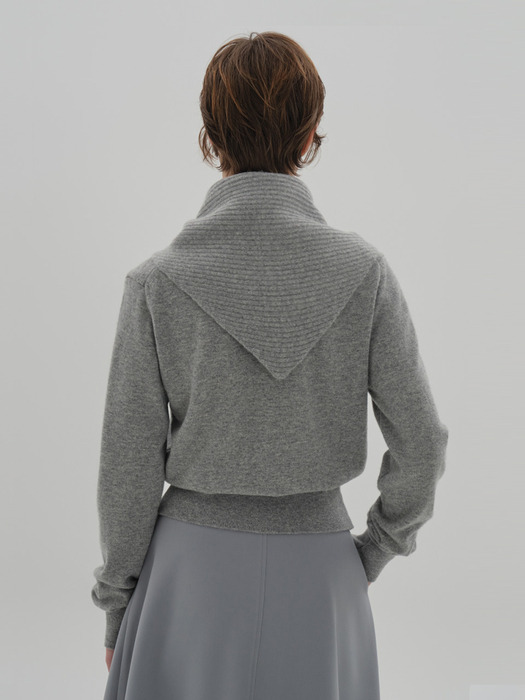 le conte cardigan + wool scarf set_hush gray