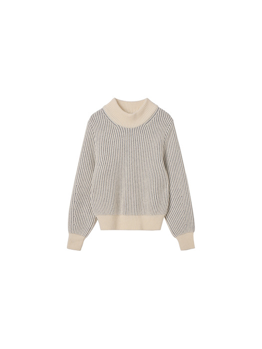 Ribbed Half Neck Knit Pullover VC2499PO907M