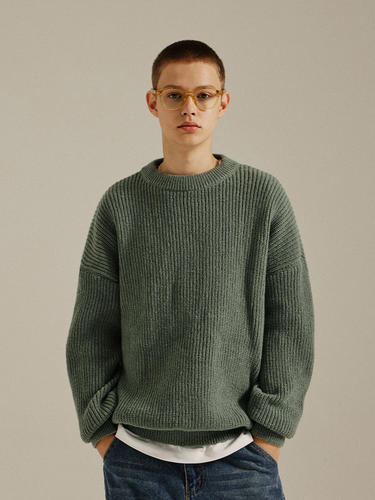 Wool Bulky Round Knit Mint