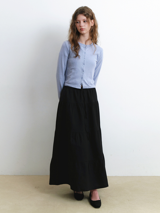 long cancan skirt - black